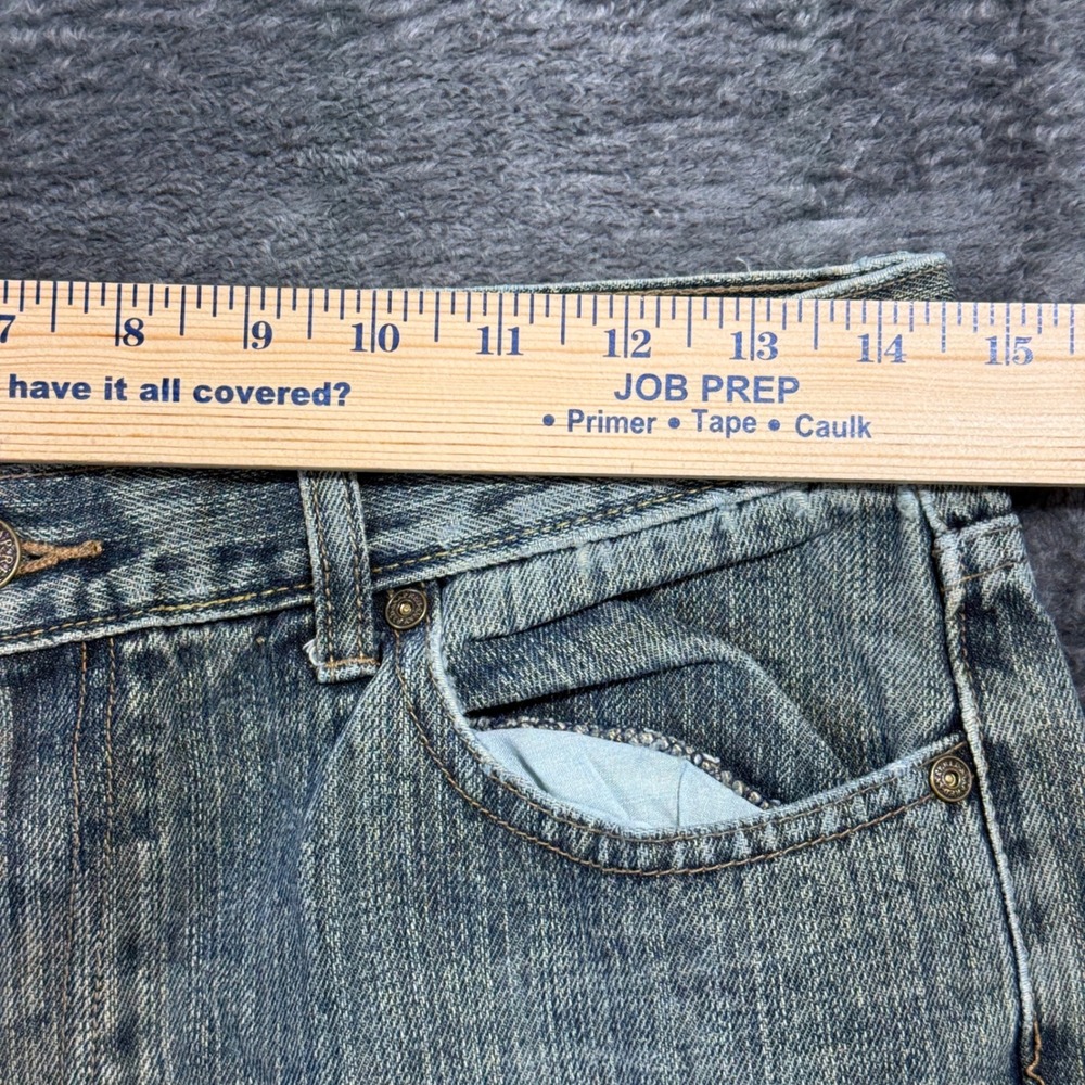 Red Snap Mens Straight Leg Jeans Blue‎ 100 Cotton Faded Distressed Size 36x28 - Picture 5 of 11